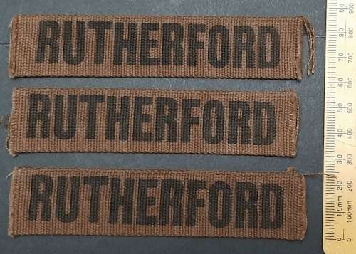 **Border War: 1980s SADF Nutria Name Tapes x3.**