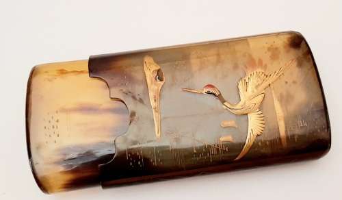 **STUNNING: Early 20th Century Chinese/ Oriental Painted Gilt Cheroot/Cigarette Case  **