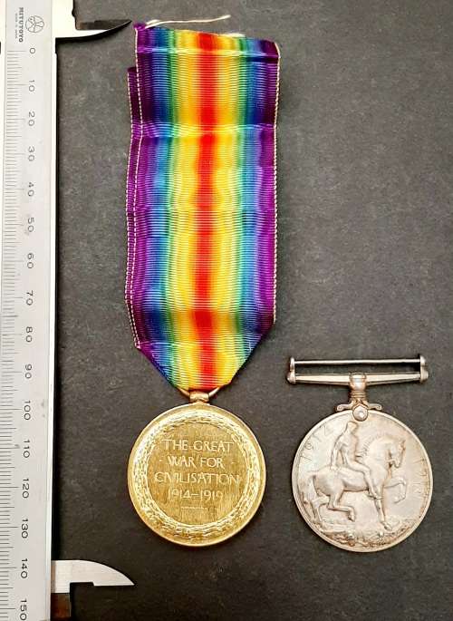 WW1 BWM & Victory Medal Pair with Accoutrements (Somerset Light Infantry)