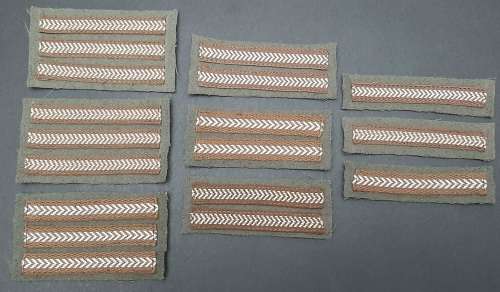 **Border War: 1980s Unissued SWATF N.C.O  Rank Chevron Insignia Lot x 9 pcs **