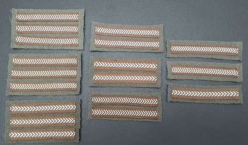**Border War: 1980s Unissued SWATF N.C.O  Rank Chevron Insignia Lot x 9 pcs **