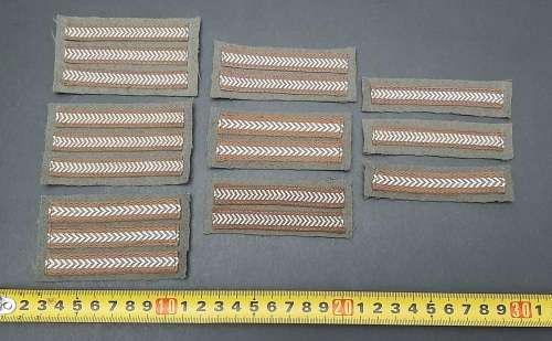 **Border War: 1980s Unissued SWATF N.C.O  Rank Chevron Insignia Lot x 9 pcs **