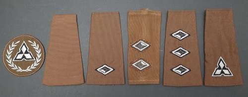 ** Border War : 1980s SWATF Assorted  Nutria NCO & Officer  Rank Epaulettes x6.**
