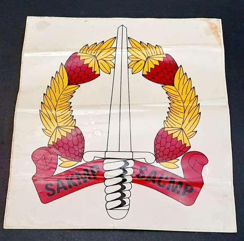 **Border War: 1980s UNISSUED Corps of Military Police Large Vehicle Decal / Sticker (24cm x 24cm).**