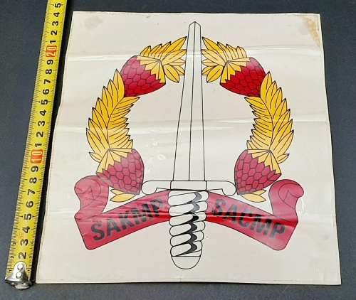 **Border War: 1980s UNISSUED Corps of Military Police Large Vehicle Decal / Sticker (24cm x 24cm).**