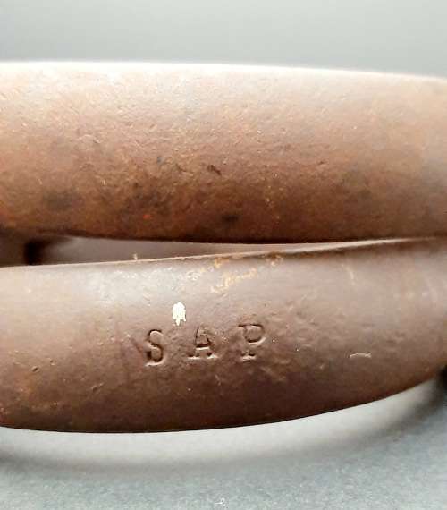 1920s South African Police (S.A.P) Marked Iron Handcuffs (S.M. Co.)