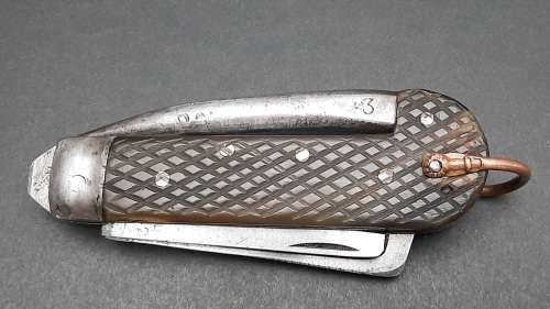 **RARE: WW1 British Patt.1905 Military Jack Knife w/ Horn Scales(12cm).**