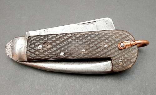 **RARE: WW1 British Patt.1905 Military Jack Knife w/ Horn Scales(12cm).**