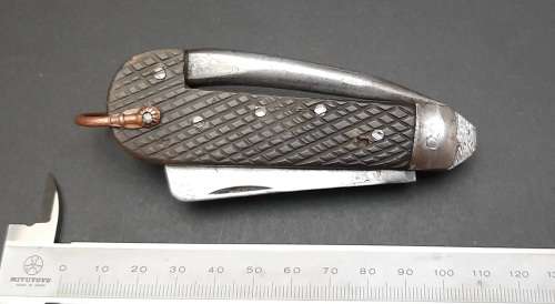 **RARE: WW1 British Patt.1905 Military Jack Knife w/ Horn Scales(12cm).**