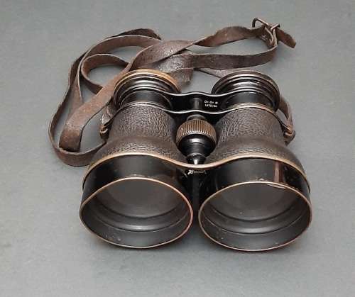 1870s Franco-Prussian War German Artillery Field Glasses with Case by Busch