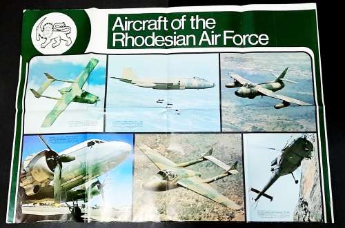 Rhodesian Bush War: 1970s Rhodesian Air Force Large Aircraft Poster - 0.84m x 0.6m