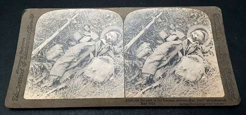WWI Photographic Stereoscopic Slide: Operation Michael `Kaiserschlacht` Casualties