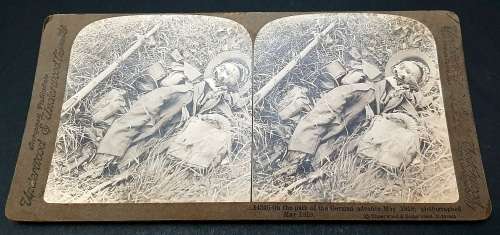 WWI Photographic Stereoscopic Slide: Operation Michael `Kaiserschlacht` Casualties