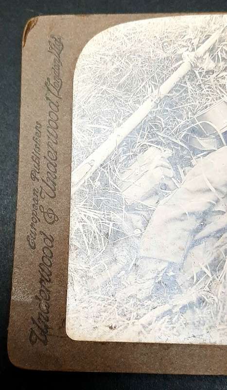 WWI Photographic Stereoscopic Slide: Operation Michael `Kaiserschlacht` Casualties