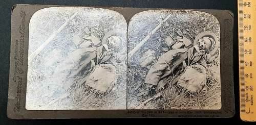 WWI Photographic Stereoscopic Slide: Operation Michael `Kaiserschlacht` Casualties