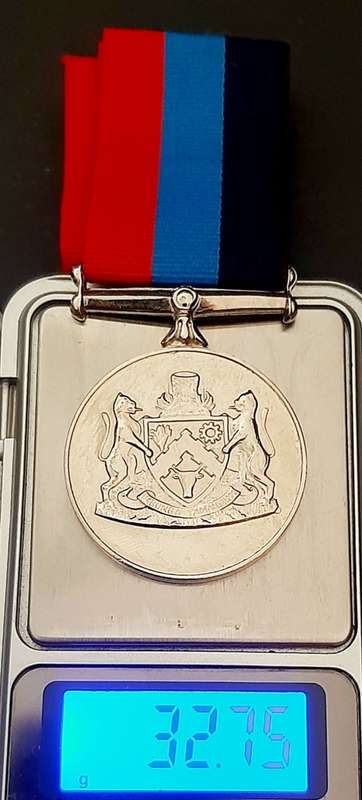 ** Pre-1994 Transkei Military Rule Silver 10 Year Medal w/ Ribbon(2192).**