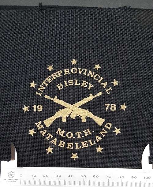 **Rhodesian Bush War: 1978 Bisley Matabeleland Shooting Team Insignia(20cmx18cm).**