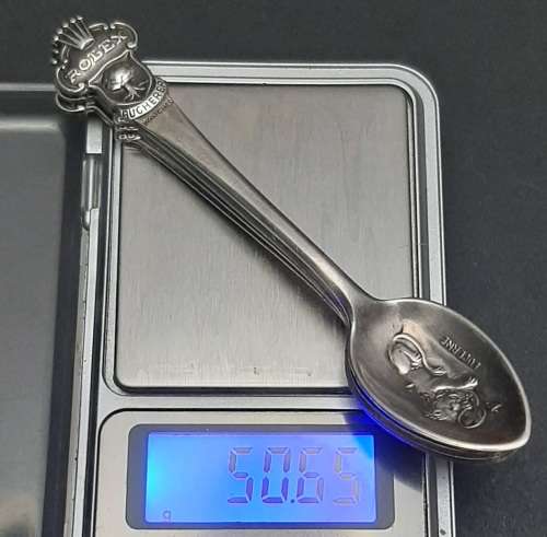 **EXQUISITE: 20th Century Rolex Bucherer Watches .800 Silver Souvenir Spoons ×4 .**