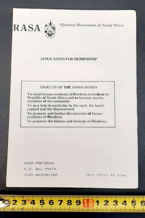 **Rhodesian Bush War:  Collection of Rhodesia Association of South Africa Memorabilia Lot (x9 Pcs).*