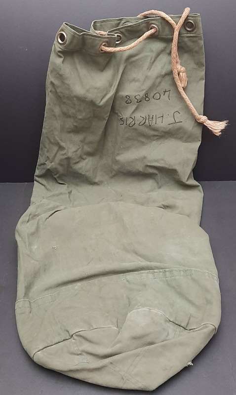 **Rhodesian Bush War: Rhodesian Army Green Duffle Bag ( Soldier Inscribed).**