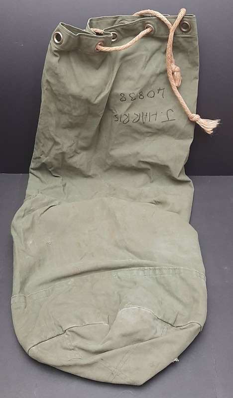 **Rhodesian Bush War: Rhodesian Army Green Duffle Bag ( Soldier Inscribed).**