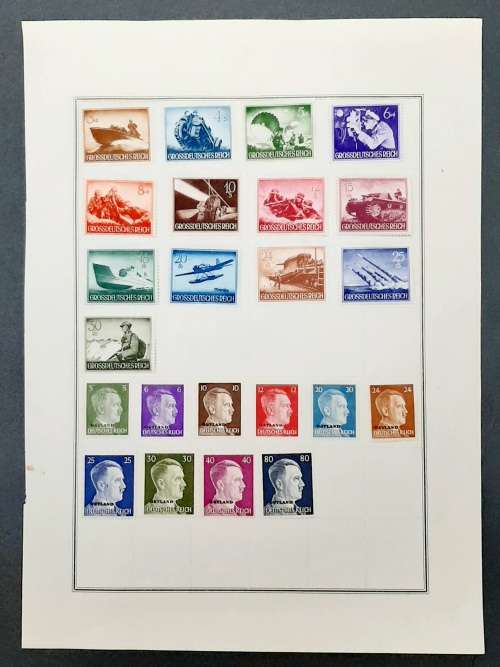 **RARE: WW2 German 1944 `Army Day` Mint Complete Stamp Set (Mounted).**