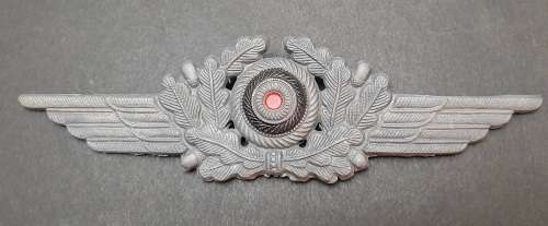 WW2 German 1943 Luftwaffe NCO's Kriegsmetall Cap Cockade (All Pins)