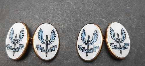 **Rhodesian Bush War: 1960s Rhodesian Special Air Service (SAS) Gold-Plated Cufflinks w/ Case.**