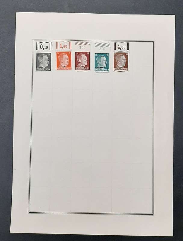 **WW2 German : 1944 Occupied Russia Mint Stamps w/ Marginal (x5) **