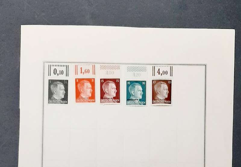 **WW2 German : 1944 Occupied Russia Mint Stamps w/ Marginal (x5) **