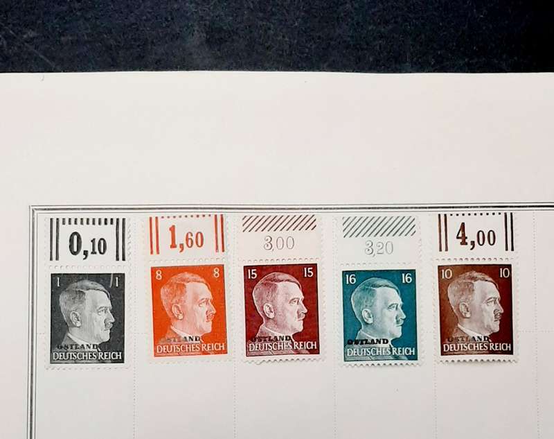 **WW2 German : 1944 Occupied Russia Mint Stamps w/ Marginal (x5) **