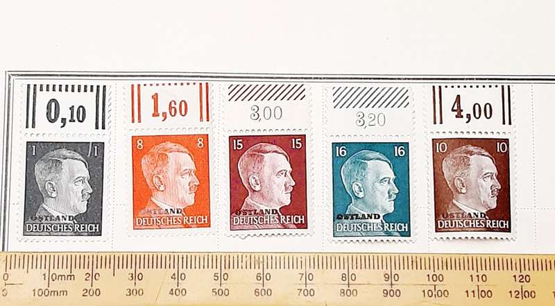 **WW2 German : 1944 Occupied Russia Mint Stamps w/ Marginal (x5) **