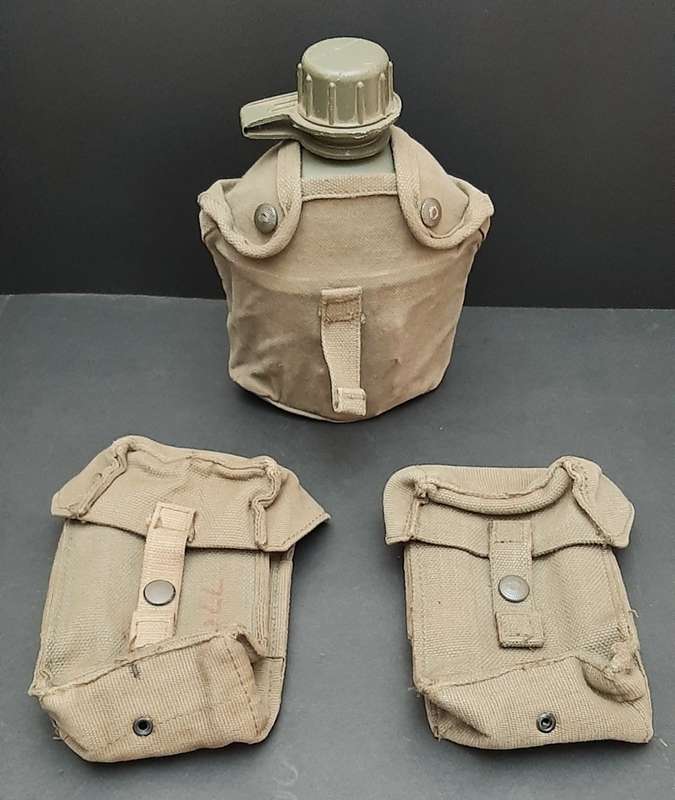 **Border War: 1980s SADF Patt.73 FN Mag Pouches & Canteen w/ Firebucket (5 pcs).**