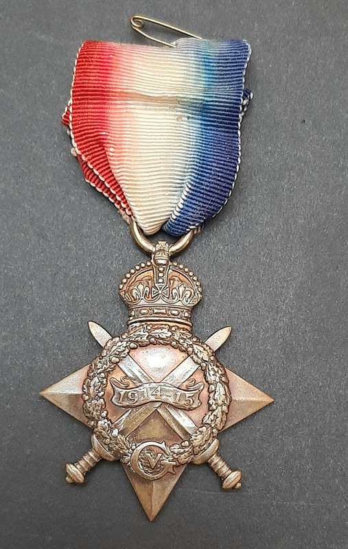 WW1 1914-15 Star & .925 Silver British War Medal with Silk Ribbons (5th S.A.M.R)