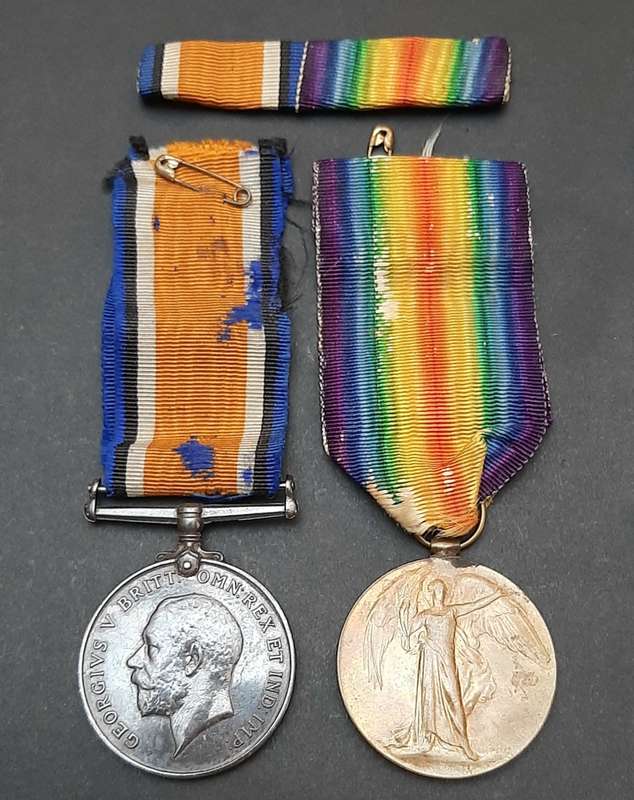 **WW1 : .925 Silver British War Medal & Victory Medal w/ Silk Ribbons (S.A.H.A).**
