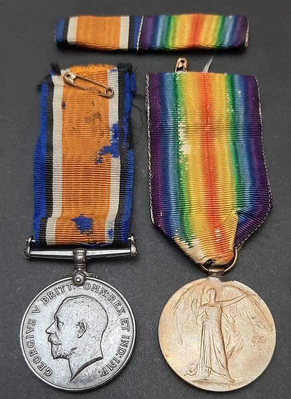 **WW1 : .925 Silver British War Medal & Victory Medal w/ Silk Ribbons (S.A.H.A).**