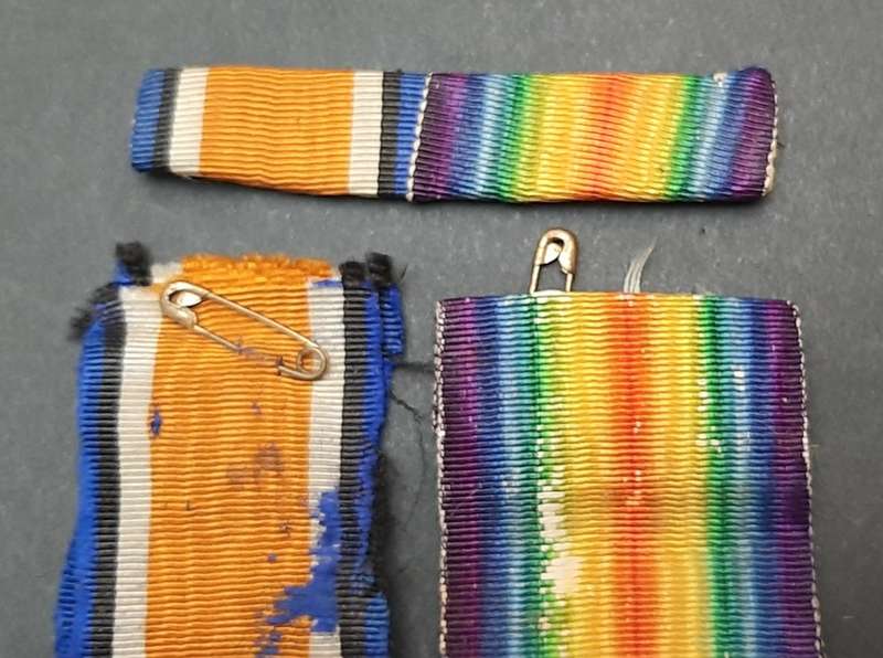 **WW1 : .925 Silver British War Medal & Victory Medal w/ Silk Ribbons (S.A.H.A).**