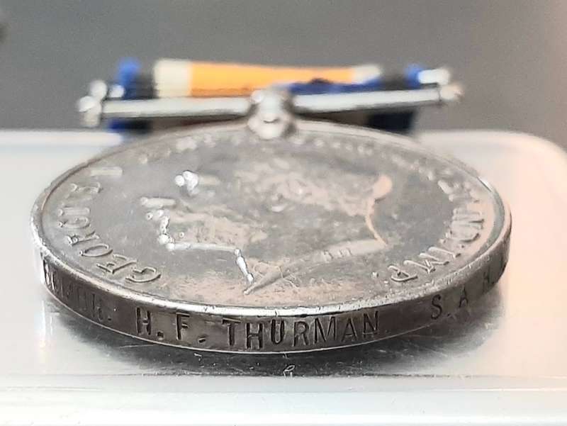 **WW1 : .925 Silver British War Medal & Victory Medal w/ Silk Ribbons (S.A.H.A).**