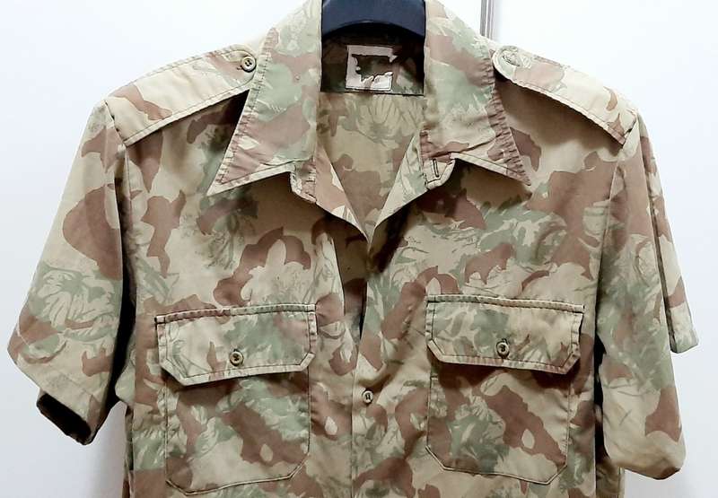 Border War 1980s S.A.P 2nd Pattern Camouflage Short Sleeve Shirt (Large)