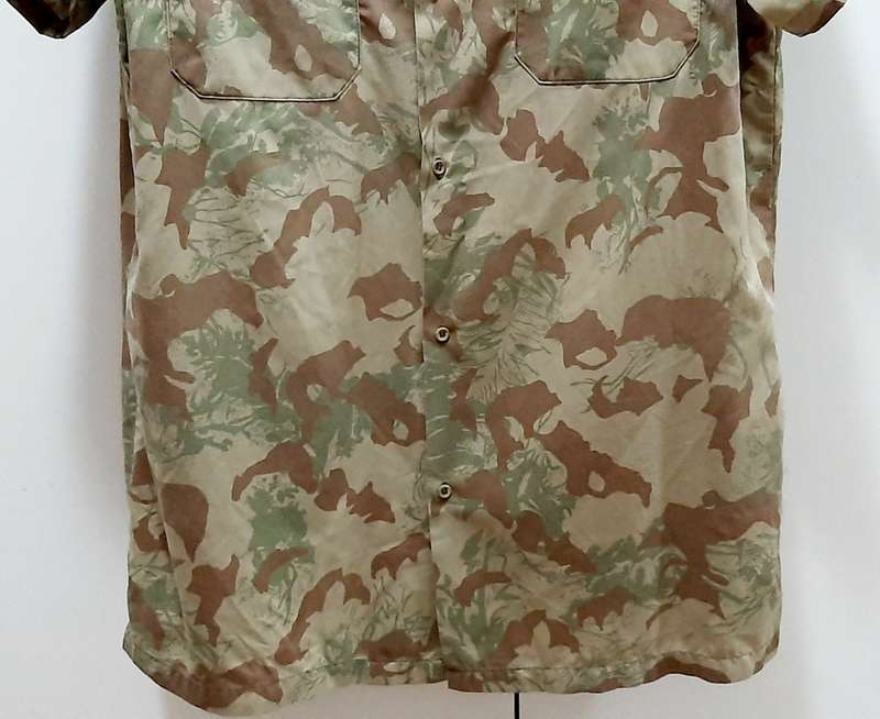 Border War 1980s S.A.P 2nd Pattern Camouflage Short Sleeve Shirt (Large)