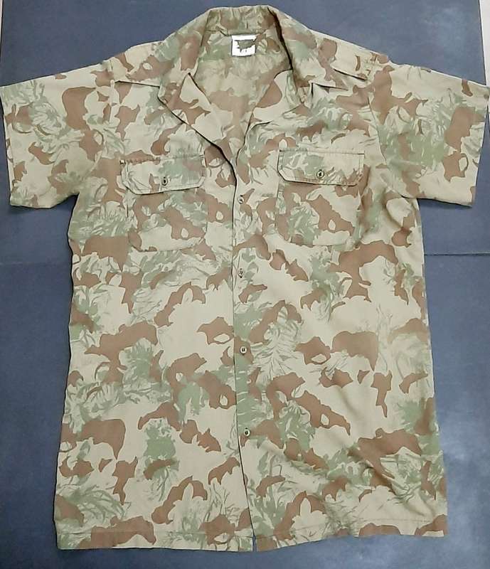 Border War 1980s S.A.P 2nd Pattern Camouflage Short Sleeve Shirt (Large)