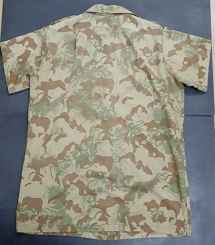 Border War 1980s S.A.P 2nd Pattern Camouflage Short Sleeve Shirt (Large)