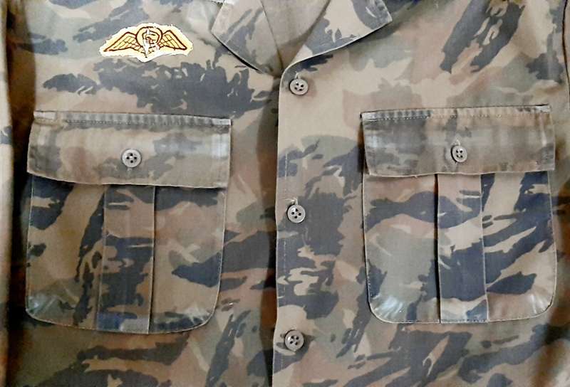 **Border War : 1980s S.A. Railway Police National Task Force Camouflage L/S Shirt w/ Para Wings **