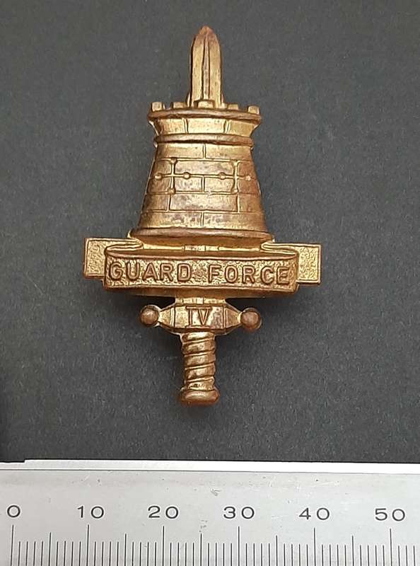 **Rhodesian Bush War: 1970s Rhodesian Guard Force Metal Cap Badge w/ Pin #1**