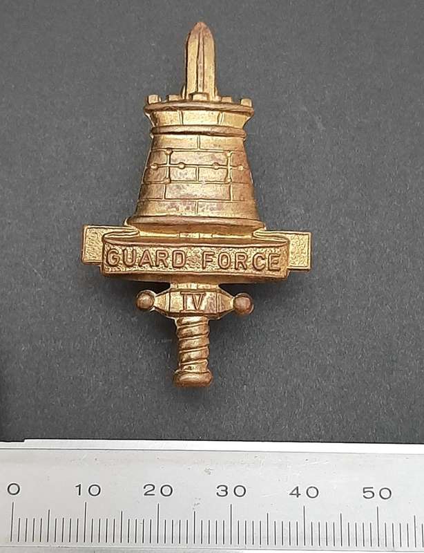 **Rhodesian Bush War: 1970s Rhodesian Guard Force Metal Cap Badge w/ Pin #1**