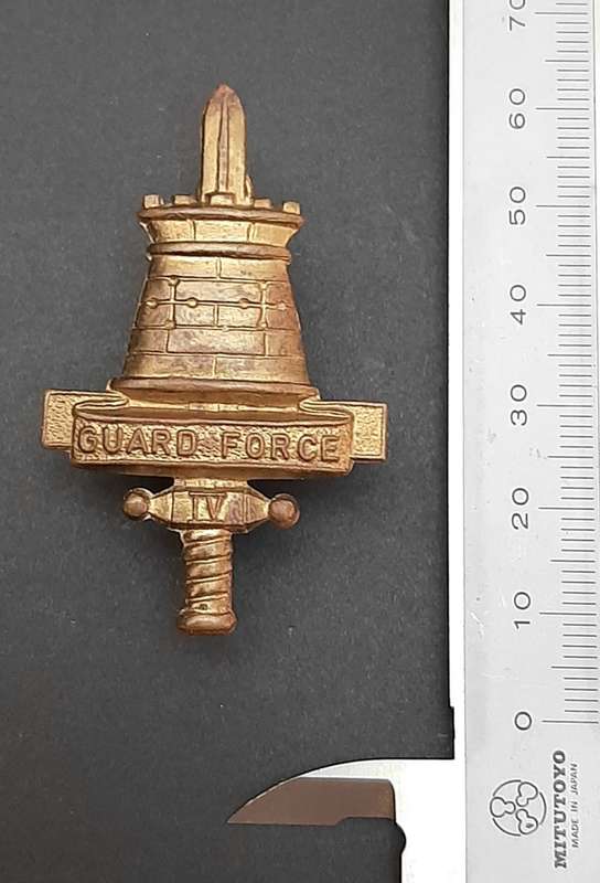 **Rhodesian Bush War: 1970s Rhodesian Guard Force Metal Cap Badge w/ Pin #1**