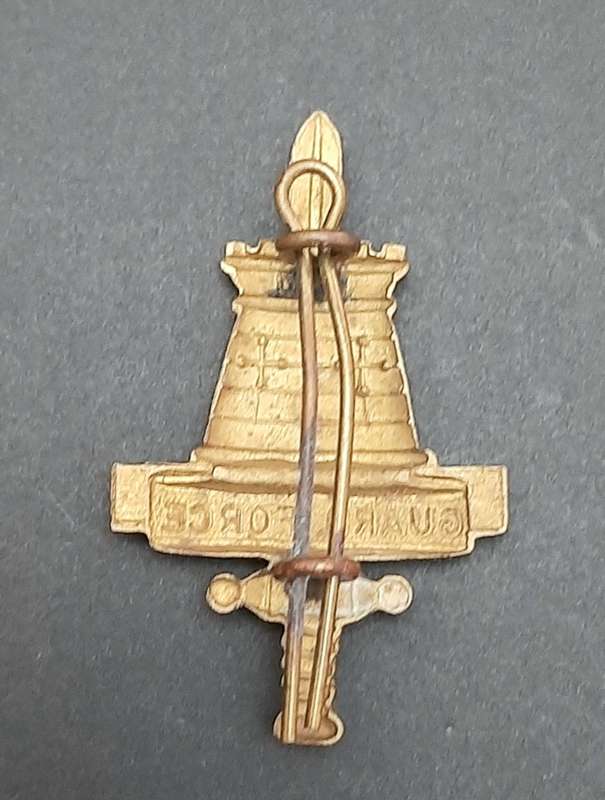 **Rhodesian Bush War: 1970s Rhodesian Guard Force Metal Cap Badge w/ Pin #1**
