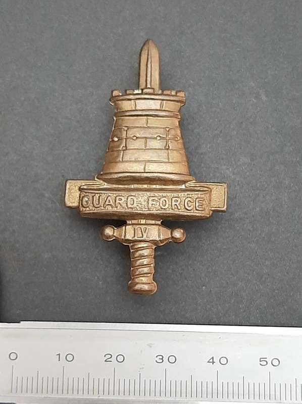 **Rhodesian Bush War: 1970s Rhodesian Guard Force Metal Cap Badge w/ Pin #2**