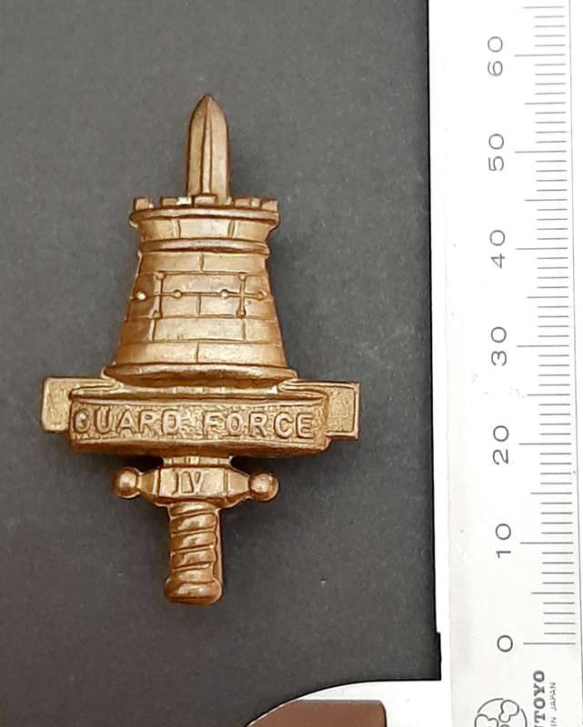 **Rhodesian Bush War: 1970s Rhodesian Guard Force Metal Cap Badge w/ Pin #2**