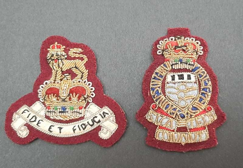 ** 1950s British Army: Bullion Royal Army Pay Corps & Ordnance Officer`s Cap Badges x2 **